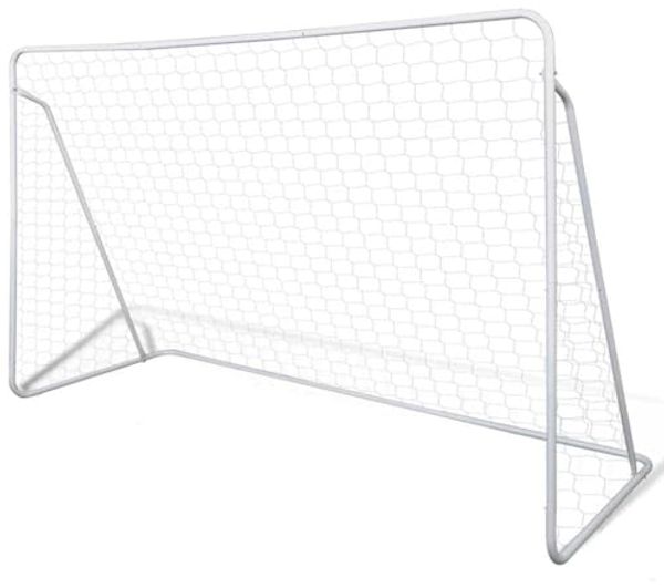 vidaXL Fußballtor, Stahl weiß, 240x90x150 cm