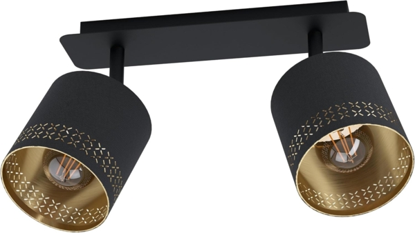 Eglo 99277 Spotleuchte ESTEPERRA schwarz, gold L:33,5 B:9cm dimmbar