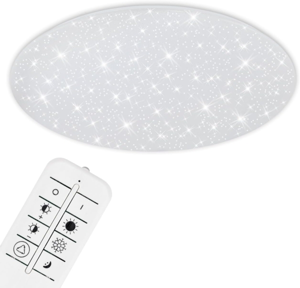 LED Deckenleuchte Briloner 3429-016 Fernbedienung Sternenhimmeleffekt Ø75cm CCT, Weiß