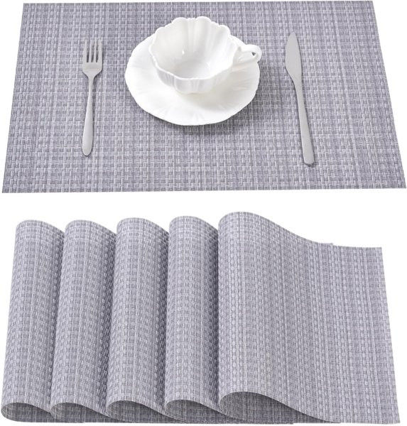 Simurq Platzset - Tischsets Abwaschbar / Rutschfest und Waschbar, (Platzdeckchen in 45x30 cm - Tischunterlage -, 6-St, Set mit 4 oder 6 Tischsets), Tischuntersetzer für Esszimmer und Küche