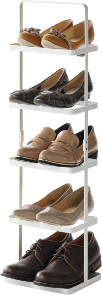 Yamazaki Schuhregal "Tower" aus Metall 22x77x14cm für 5 Paar Schuhe platzsparend klein, Standregal, Schuhablage, freistehend, tragbar, minimalistisch, schmal