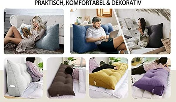 VERCART Keilkissen, Elfenbein, Leinenmischung, 50 x 20 x 200 cm Bild 3