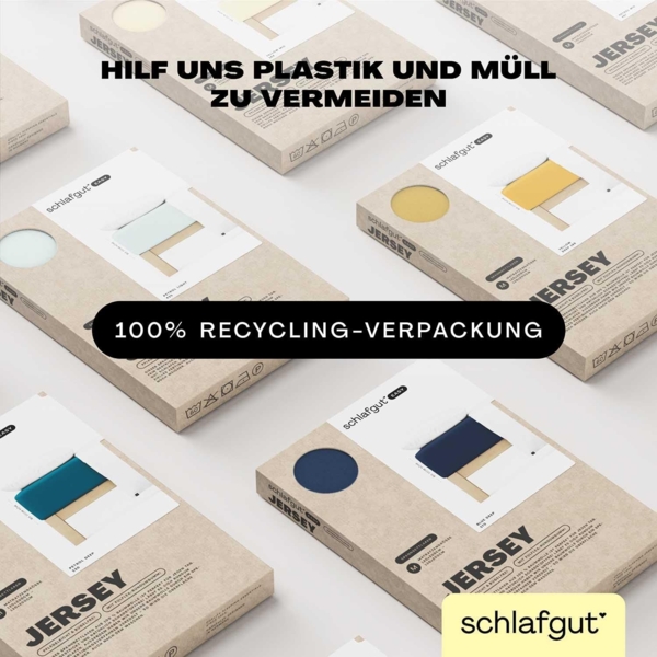 Schlafgut Spannbettlaken EASY aus 100% Baumwolle, weich & saugfähig, Marken-Bettlaken, Jersey, Gummizug: rundum, (1 Stück), für Matratzen bis 22 cm Höhe, in 90x200, 140x200 oder 180x200 cm Bild 7