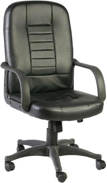 Dmora Sessel mit Rollen Schwarz Verstellbar Gepolstert, 5 Räder