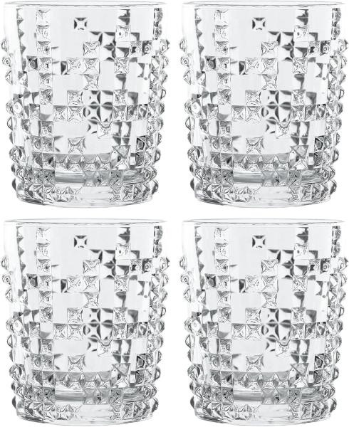 Nachtmann Punk Whiskybecher, 4er Set, Whiskyglas, Whiskybecher, Trinkglas, Kristallglas, 348 ml, 0099503-0