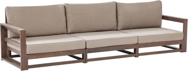 3 Sitzer Sofa TIMOR Zertifiziertes Akazienholz Dunkler Holzfarbton