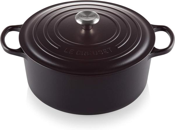 Le Creuset Signature Gusseisen-Bräter mit Deckel, Für alle Herdarten und Induktion geeignet, Rund, Schwarz, 30,0 cm, 8.1