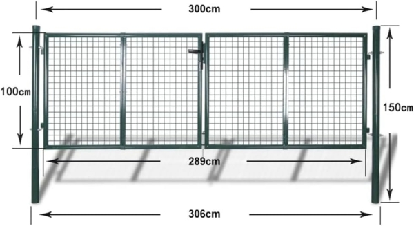 vidaXL Zauntor Stahl 300x100 cm Grün 42979 Bild 9