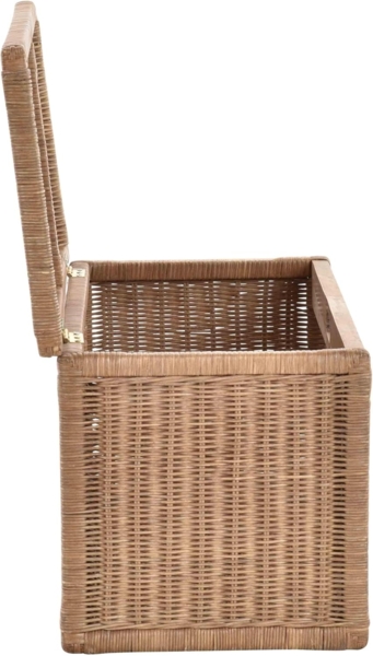 Krines Home Wäschetruhe Korb mit Deckel Rattan geflochten Regalkorb Schrankkorb Aufbewahrung, 68 cm Breit, mit Klappdeckel Bild 8
