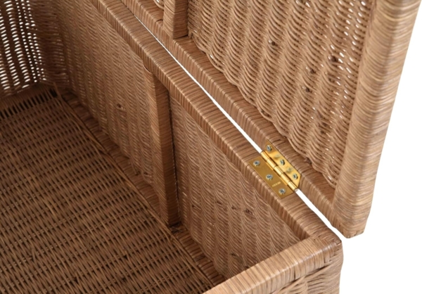 Krines Home Wäschetruhe Korb mit Deckel Rattan geflochten Regalkorb Schrankkorb Aufbewahrung, 68 cm Breit, mit Klappdeckel Bild 7