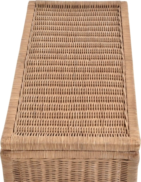 Krines Home Wäschetruhe Korb mit Deckel Rattan geflochten Regalkorb Schrankkorb Aufbewahrung, 68 cm Breit, mit Klappdeckel Bild 6