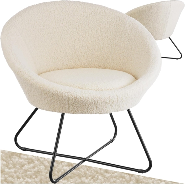 tectake Relaxsessel Cocktailsessel, gepolstert, mit Bouclé- oder Samtbezug