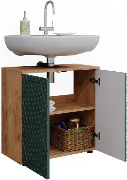 Vicco 'Irma' Waschbeckenunterschrank, Holz, Grün / Natur, 59 x 30 x 60 cm Bild 7
