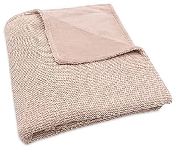 Jollein Basic Knit Bettdecke - Fleece - Wildrose (100x150 cm) Rosa hell