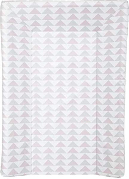 BabyCalin Luxus Wickelunterlage, 50x70 cm, Rosa und Grau Geometrisch, rosa