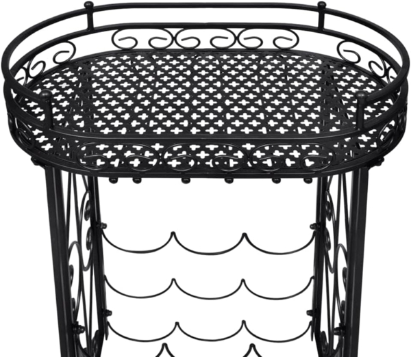 vidaXL Weinregal für 9 Flaschen mit Stielglashalter Metall 240940 Bild 5