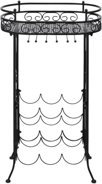 vidaXL Weinregal für 9 Flaschen mit Stielglashalter Metall 240940 Bild 4