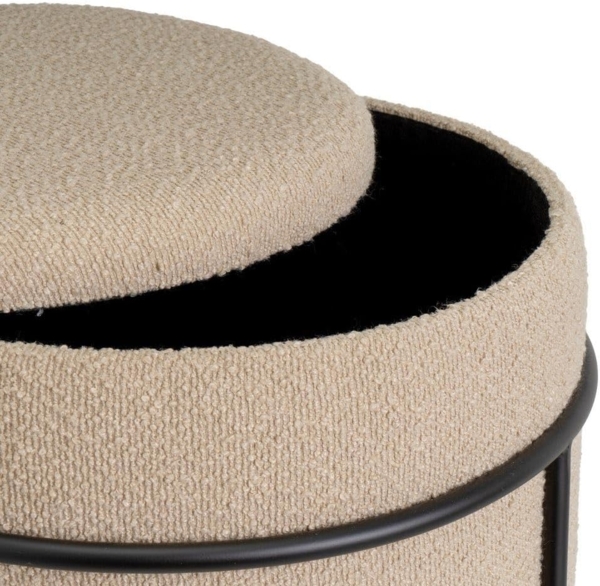 DRW Sitzsack Arcon aus Stoff, MDF und Metall in Beige und Schwarz Bild 4