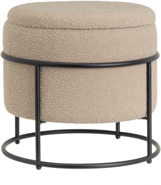 DRW Sitzsack Arcon aus Stoff, MDF und Metall in Beige und Schwarz Bild 1