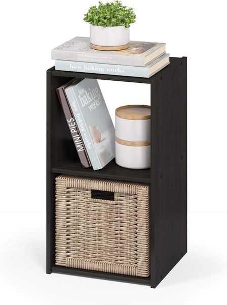 Furinno Pelli kubischer Aufbewahrungsschrank mit 2 Fächern, holz, Espresso, 29.49 x 31.09 x 61.39 cm