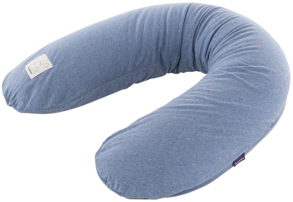 Träumeland Bezug für Sillkissen, 180 cm, atmungsaktiv & waschbar, 100 % Baumwoll-Jersey, Blau