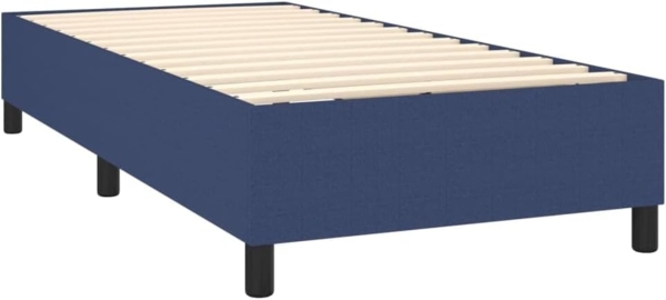 vidaXL Boxspringbett mit Matratze Blau 100x200 cm Stoff 3141679 Bild 4