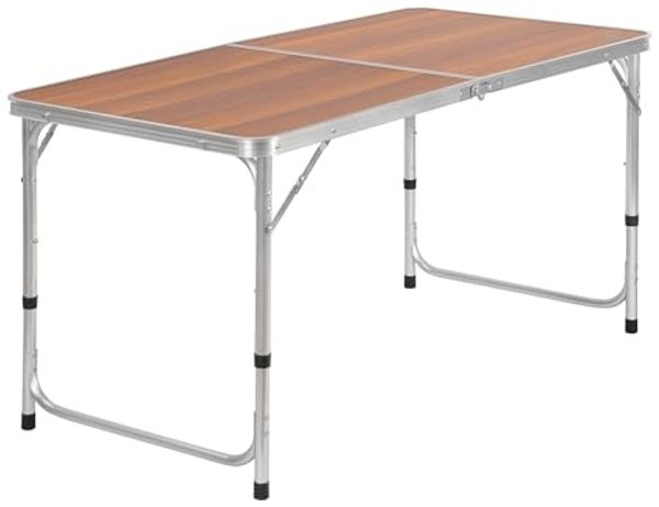 CampFeuer Campingtisch faltbar aus Aluminium für 6 Personen, 120 x 60 cm, Gartentisch (1-St), Klappbar und höhenverstellbar