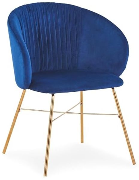 Menzzo Polsterstühle, Metall, Blau, L61 x T59 x H80 cm
