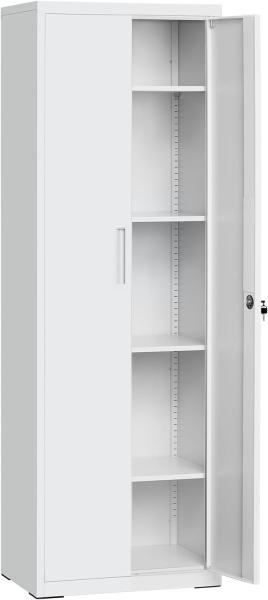 Songmics Aktenschrank mit 5 Ebenen, Stahl Hellgrau, 40 x 60 x 180 cm