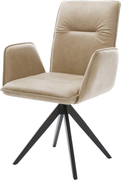 Drehstuhl Vinja-Flex Kreuzgestell kantig schwarz Vintage Beige