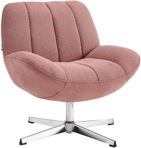 Vente-unique - Drehsessel - Stoff strukturiert - Rosa - VOLABO