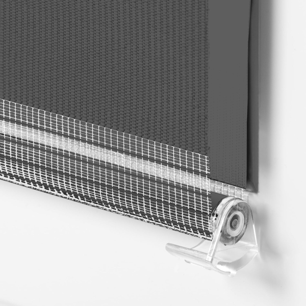 Doppelrollo Klemmfix ohne Bohren 100x100 cm Anthrazit Duo Rollo Klemmrollo Sonnenschutzrollo Fensterrollo für Fenster & Türen Zebrarollo Seitenzugrollo Bild 6