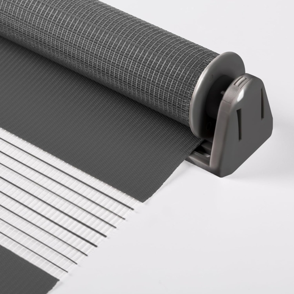 Doppelrollo Klemmfix ohne Bohren 100x100 cm Anthrazit Duo Rollo Klemmrollo Sonnenschutzrollo Fensterrollo für Fenster & Türen Zebrarollo Seitenzugrollo Bild 4
