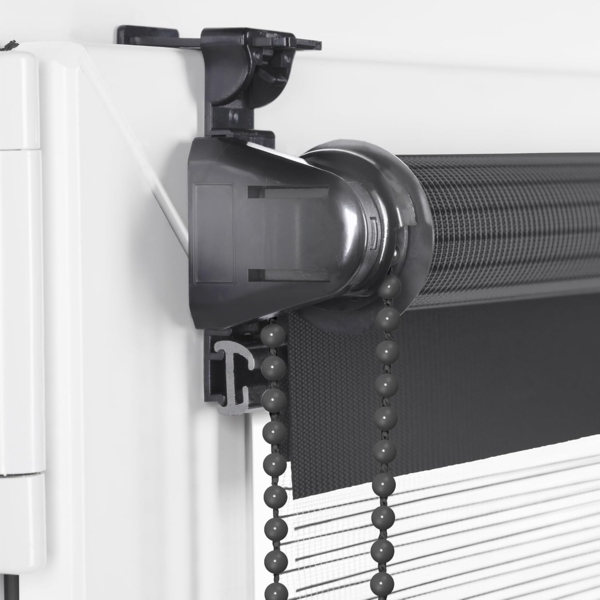 Doppelrollo Klemmfix ohne Bohren 100x100 cm Anthrazit Duo Rollo Klemmrollo Sonnenschutzrollo Fensterrollo für Fenster & Türen Zebrarollo Seitenzugrollo Bild 3