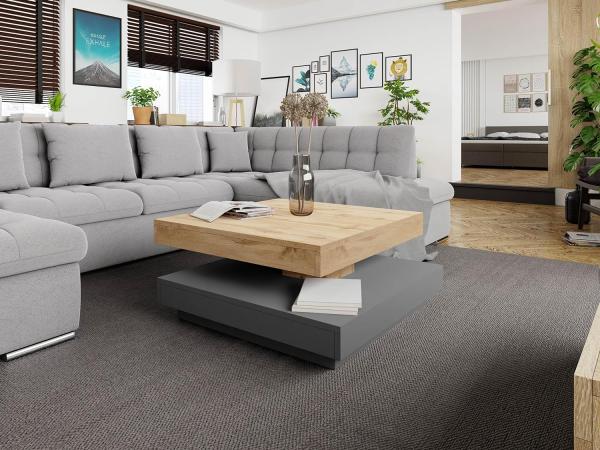 Couchtisch Luriso (Farbe: Wotan Eiche / Graphit Grau) Bild 5