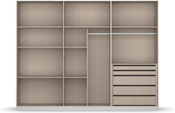 Rauch Möbel Monostar, Drehtürenschrank, Kleiderschrank, Kleiderschränke, Garderobe, 6-türig, 6 Glastüren, inkl. Schubkasteneinsatz und Wäscheeinteilung, Farbe Glas Basalt/Grau metallic, 271 x 210 x 54 cm Bild 6