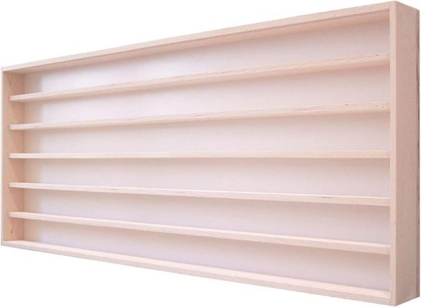 Alsino Setzkasten H0 V-130. 6A Vitrine Wandregal Holzregal Hängevitrine 130 x 58 x 8,5-6 Fächer mit Nuten & Plexiglasscheiben