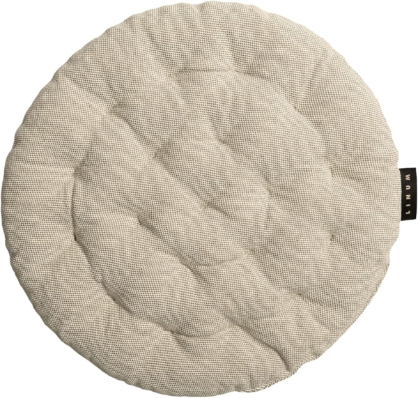 LINUM PEPPER Elegantes Rundes Sitzkissen Ø 37cm, 100% Baumwolle, Maschinenwaschbar, Bronzebraun