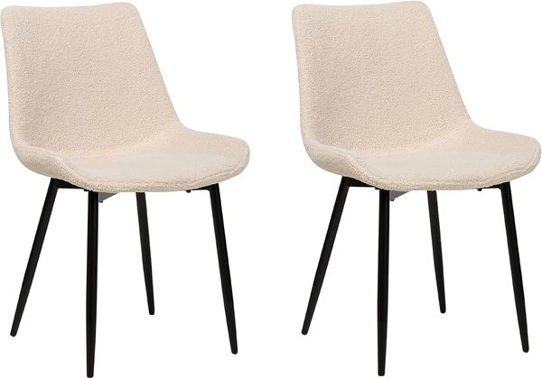 Esszimmerstuhl 2er Set AVILLA Bouclé Beige Bild 4