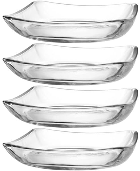 LEONARDO Schale PIAZZA, Teller ca. 20 cm, 4er-Set, Glas, (Set, 4-tlg), spülmaschinengeeignet