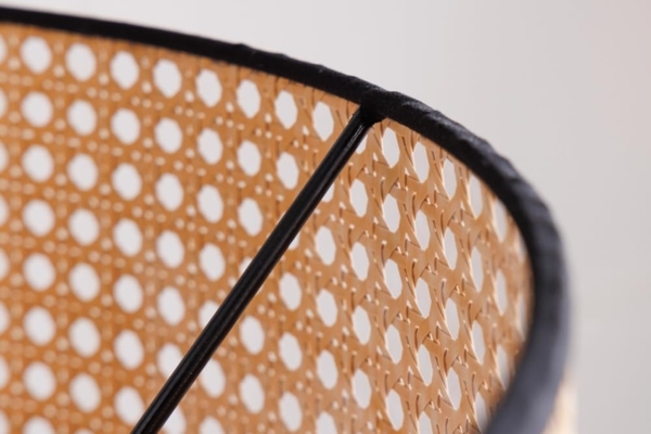 riess-ambiente Hängeleuchte VIENNA 45cm natur / schwarz, ohne Leuchtmittel, Wohnzimmer · mit Lampenschirm · Wiener Geflecht · Retro Bild 7