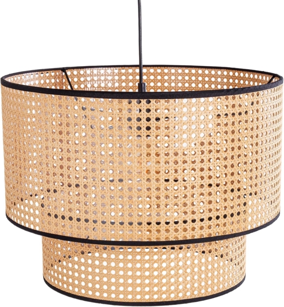 riess-ambiente Hängeleuchte VIENNA 45cm natur / schwarz, ohne Leuchtmittel, Wohnzimmer · mit Lampenschirm · Wiener Geflecht · Retro