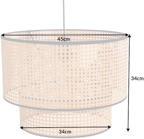 riess-ambiente Hängeleuchte VIENNA 45cm natur / schwarz, ohne Leuchtmittel, Wohnzimmer · mit Lampenschirm · Wiener Geflecht · Retro Bild 8