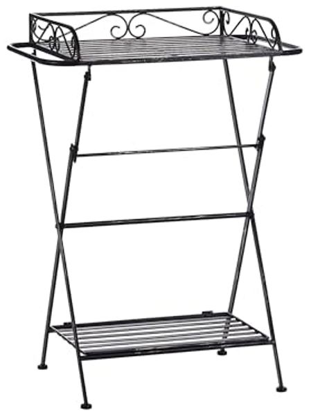Beistelltisch Antik Optik schwarz rechteckig 35x40 cm ANCUD