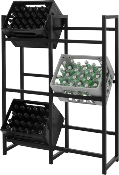 ML-DESIGN Standregal Getränkekistenregal Kistenhalter Kistenregal Getränkeregal für Kisten, 1-tlg, Kastenständer für 6 Kisten stabiles Standregal freistehend Stahl