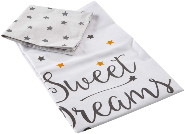 Träumeland Bettwäsche 80x80 + 35x40 cm Sternentraum gelb