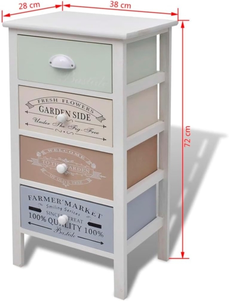 vidaXL Beistellschrank mit 4 Schubladen Französischer Stil Holz 242877 Bild 3