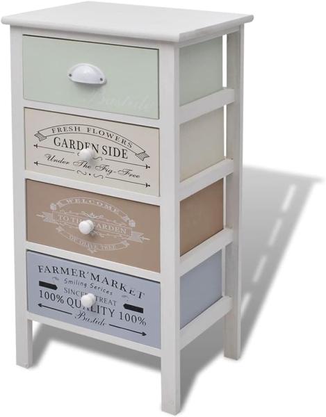 vidaXL Beistellschrank mit 4 Schubladen Französischer Stil Holz 242877 Bild 1