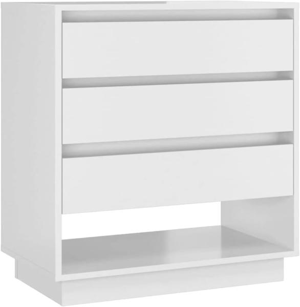 Sideboard Hochglanz-Weiß 70 x 41 x 75 cm Holzwerkstoff [809554]