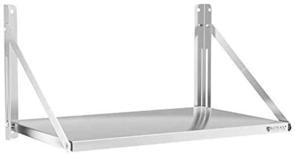 Royal Catering Hängeregal Wandbord klappbar 40 kg Wandregal 80x45 cm Edelstahl Küchenregal